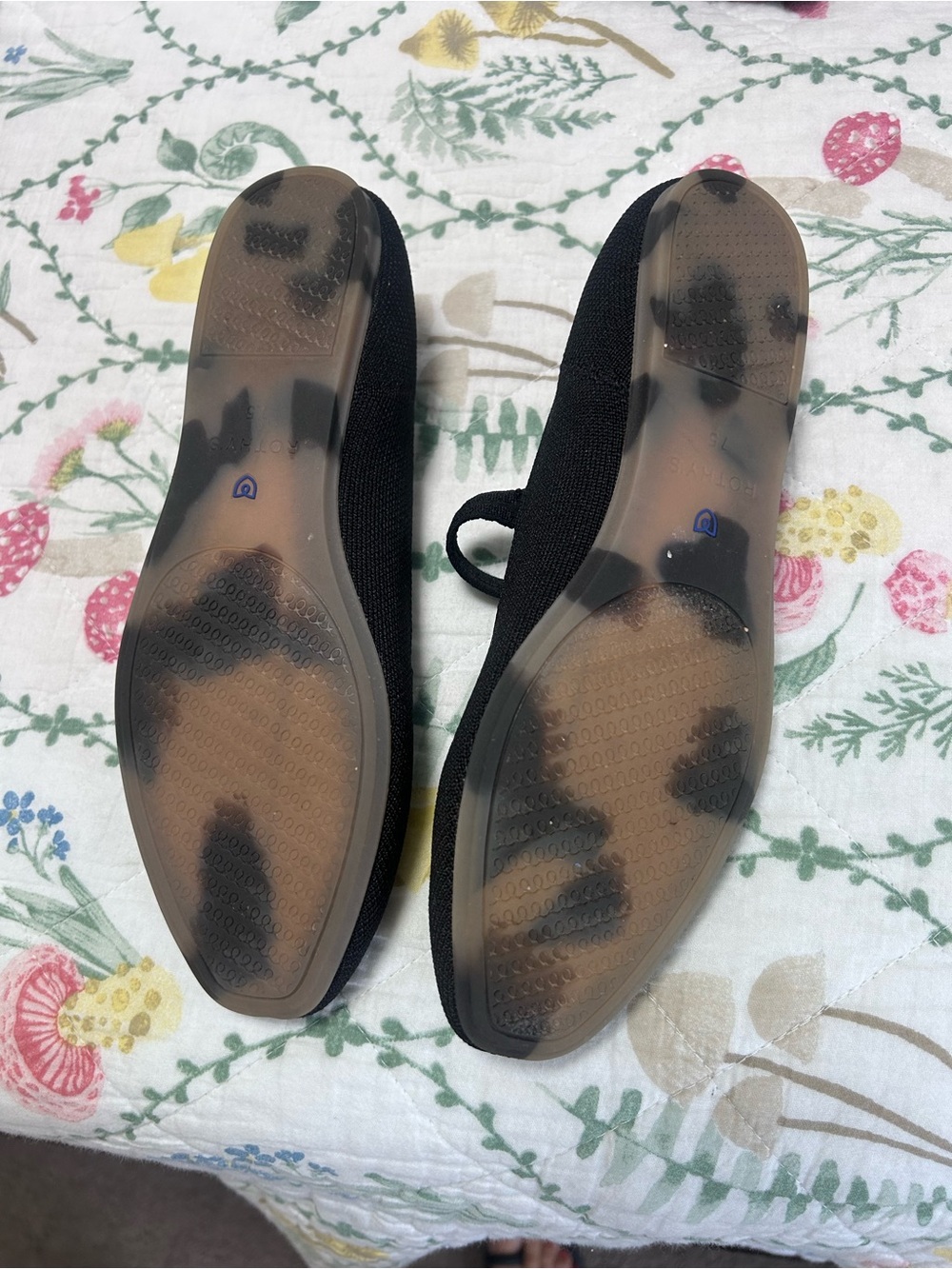 Rothy's Black Mary Jane Flats with Blue Trim - Picture 3 of 3